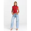 imageTrendy Queen Womens Going Out Basic Tank Tops Mock Neck Spring Clothes Sleeveless Cute Shirts Summer Y2K Sexy Outfits 2025Red