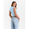 imageTrendy Queen Womens Going Out Basic Tank Tops Mock Neck Spring Clothes Sleeveless Cute Shirts Summer Y2K Sexy Outfits 2025Skyblue