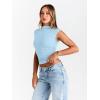 imageTrendy Queen Womens Going Out Basic Tank Tops Mock Neck Spring Clothes Sleeveless Cute Shirts Summer Y2K Sexy Outfits 2025Skyblue