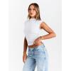imageTrendy Queen Womens Going Out Basic Tank Tops Mock Neck Spring Clothes Sleeveless Cute Shirts Summer Y2K Sexy Outfits 2025White