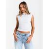 imageTrendy Queen Womens Going Out Basic Tank Tops Mock Neck Spring Clothes Sleeveless Cute Shirts Summer Y2K Sexy Outfits 2025White