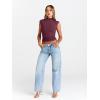 imageTrendy Queen Womens Going Out Basic Tank Tops Mock Neck Spring Clothes Sleeveless Cute Shirts Summer Y2K Sexy Outfits 2025Winered