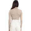 imageTrendy Queen Womens Mock Turtleneck Long Sleeve Shirts Fall Fashion Basic Layering Slim Fit Soft Thermal Underwear TopsBeige
