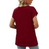 imageWomens Cap Sleeve Summer Tops 2025 Trendy Tank Tops Lace V Neck Loose Fit ShirtsA04burgundy