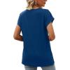 imageWomens Cap Sleeve Summer Tops 2025 Trendy Tank Tops Lace V Neck Loose Fit ShirtsA05navy