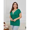 imageWomens Cap Sleeve Summer Tops 2025 Trendy Tank Tops Lace V Neck Loose Fit ShirtsA06green