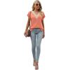 imageWomens Cap Sleeve Summer Tops 2025 Trendy Tank Tops Lace V Neck Loose Fit ShirtsA08pink