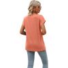imageWomens Cap Sleeve Summer Tops 2025 Trendy Tank Tops Lace V Neck Loose Fit ShirtsA08pink