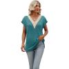 imageWomens Cap Sleeve Summer Tops 2025 Trendy Tank Tops Lace V Neck Loose Fit ShirtsA09blue