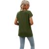 imageWomens Cap Sleeve Summer Tops 2025 Trendy Tank Tops Lace V Neck Loose Fit ShirtsA10army Green