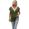 imageWomens Cap Sleeve Summer Tops 2025 Trendy Tank Tops Lace V Neck Loose Fit ShirtsA10army Green