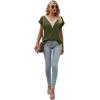imageWomens Cap Sleeve Summer Tops 2025 Trendy Tank Tops Lace V Neck Loose Fit ShirtsA10army Green