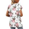 imageWomens Cap Sleeve Summer Tops 2025 Trendy Tank Tops Lace V Neck Loose Fit ShirtsBpattern 03