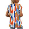 imageWomens Cap Sleeve Summer Tops 2025 Trendy Tank Tops Lace V Neck Loose Fit ShirtsBpattern 04