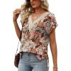 imageWomens Cap Sleeve Summer Tops 2025 Trendy Tank Tops Lace V Neck Loose Fit ShirtsBpattern 06