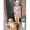 imageWomens Cap Sleeve Summer Tops 2025 Trendy Tank Tops Lace V Neck Loose Fit ShirtsBpattern 06