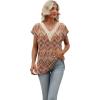 imageWomens Cap Sleeve Summer Tops 2025 Trendy Tank Tops Lace V Neck Loose Fit ShirtsBpattern 07