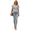 imageWomens Cap Sleeve Summer Tops 2025 Trendy Tank Tops Lace V Neck Loose Fit ShirtsBpattern 10
