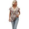 imageWomens Cap Sleeve Summer Tops 2025 Trendy Tank Tops Lace V Neck Loose Fit ShirtsBpattern 11