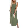 imageSAMPEEL Summer Dresses Maxi Dress Vacation Beach Sundresses 2025 with PocketsArmy Green