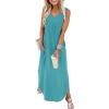 imageSAMPEEL Summer Dresses Maxi Dress Vacation Beach Sundresses 2025 with PocketsBlue
