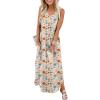 Floral Khaki Pink Blue Flowers