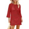imageSAMPEEL Swimsuit Coverup for Women Beach Vacation Clothes Bathing Suit Cover Up Crochet Dresses Summer Cruise Outfits 2025Red