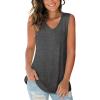 imageSAMPEEL Tank Tops for Women Cami Deep V Neck Sleeveless Shirts Womens Tees Casual Tee04dark Grey