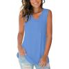 imageSAMPEEL Tank Tops for Women Cami Deep V Neck Sleeveless Shirts Womens Tees Casual Tee14baby Blue