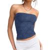 imageSAMPEEL Tube Tops for Women Summer Outfits Trendy 2024Grey Blue