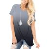 imageSAMPEEL Womens Casual Shirts Twist Knot Tunics Tops022 Ombre Grey
