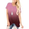 imageSAMPEEL Womens Casual Shirts Twist Knot Tunics Tops023 Ombre Wine