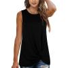 imageSAMPEEL Womens Tank Tops Twist Knot Summer Sleeveless01black