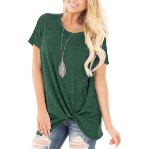 imageSAMPEEL Womens Casual Shirts Twist Knot Tunics Tops003 Green