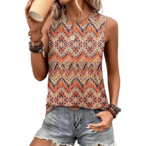 imageSAMPEEL Womens Tank Tops Eyelet Loose Casual Summer Tops Crew Neck Basic Sleeveless Shirts Trendy 2025Printboho
