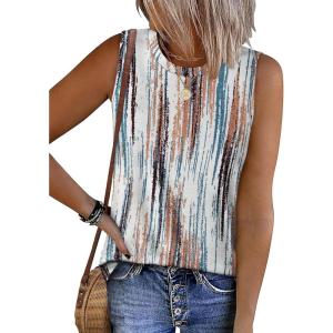 imageSAMPEEL Womens Tank Tops Loose Casual Summer Tops Crew Neck Basic Sleeveless Shirts Trendy 2025Ztiedye Print