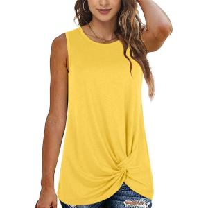 imageSAMPEEL Womens Tank Tops Twist Knot Summer Sleeveless05yellow
