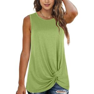 imageSAMPEEL Womens Tank Tops Twist Knot Summer Sleeveless06grassgreen