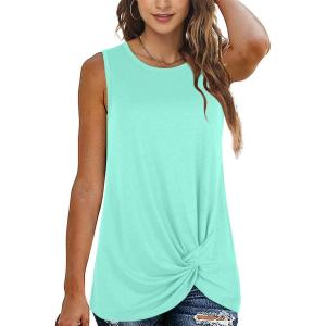 imageSAMPEEL Womens Tank Tops Twist Knot Summer Sleeveless16aqua