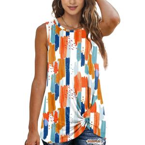 imageSAMPEEL Womens Tank Tops Twist Knot Summer Sleeveless19colourful