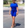 imageKaximil Womens 2 Piece Club Outfits Casual Top T Shirt Biker Legging Shorts Set1 Royalblue