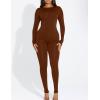 imageKaximil Womens Thermal Underwear Fleece Lined Base Layer Long Johns SetsCoffee