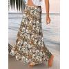 imageTrendy Queen Long Skirts for Women Boho Maxi Skirt Summer Swing Tiered ALine Elastic High Waist Dress with Pockets FashionMulti Floral