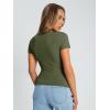 imageTrendy Queen Womens Basic T Shirts Summer Tops 2025 Crop Short Sleeve Slim Fit Tee Cute Gym Workout ClothesArmygreen