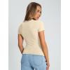 imageTrendy Queen Womens Basic T Shirts Summer Tops 2025 Crop Short Sleeve Slim Fit Tee Cute Gym Workout ClothesBeige