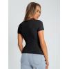 imageTrendy Queen Womens Basic T Shirts Summer Tops 2025 Crop Short Sleeve Slim Fit Tee Cute Gym Workout ClothesBlack