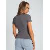 imageTrendy Queen Womens Basic T Shirts Summer Tops 2025 Crop Short Sleeve Slim Fit Tee Cute Gym Workout ClothesDeepgrey