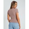 imageTrendy Queen Womens Basic T Shirts Summer Tops 2025 Crop Short Sleeve Slim Fit Tee Cute Gym Workout ClothesGrayishpurple