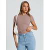 imageTrendy Queen Womens Basic T Shirts Summer Tops 2025 Crop Short Sleeve Slim Fit Tee Cute Gym Workout ClothesGrayishpurple