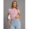 imageTrendy Queen Womens Basic T Shirts Summer Tops 2025 Crop Short Sleeve Slim Fit Tee Cute Gym Workout ClothesLightpink